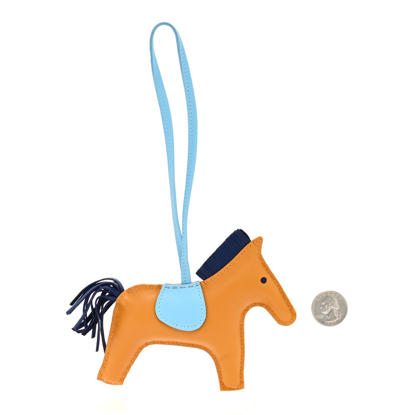 Milo Lambskin Grigri Rodeo Horse Bag Charm GM Kraft Celeste Bleu De Malte
