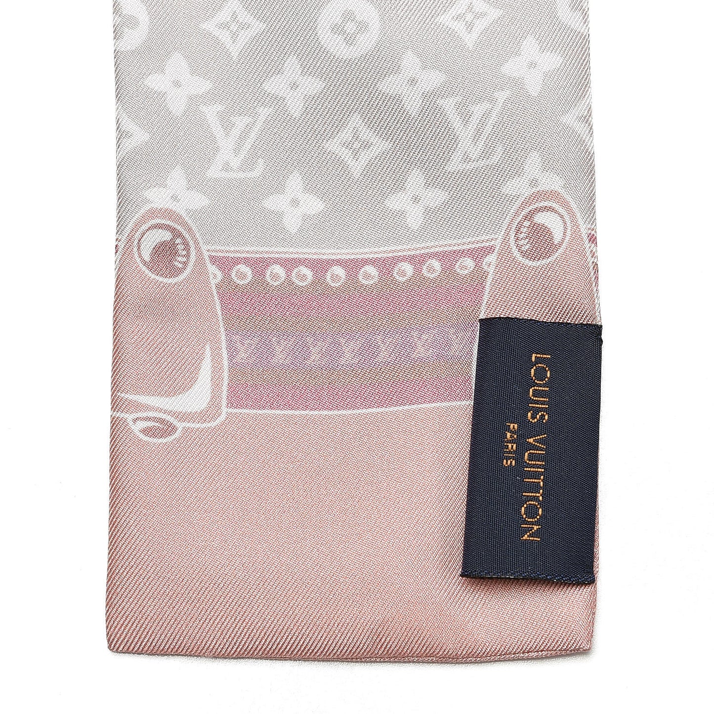 Silk Monogram Poodle Animalle Bandeau Rose Pale
