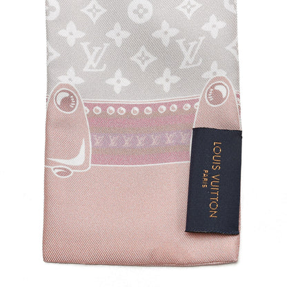 Louis Vuitton Silk Monogram Poodle Animalle Bandeau Rose Pale 4 of 5