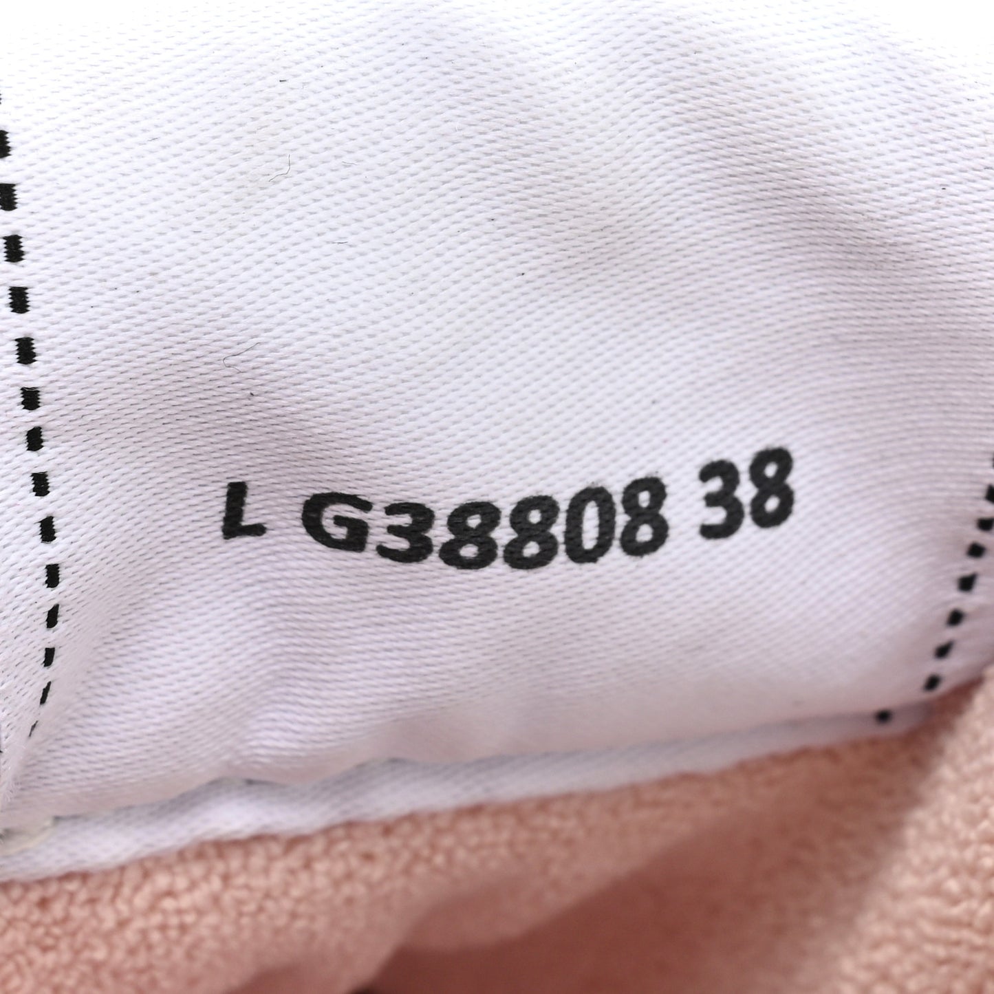 Grained Calfskin Fabric Womens Logo Sneakers 38 White Light Pink
