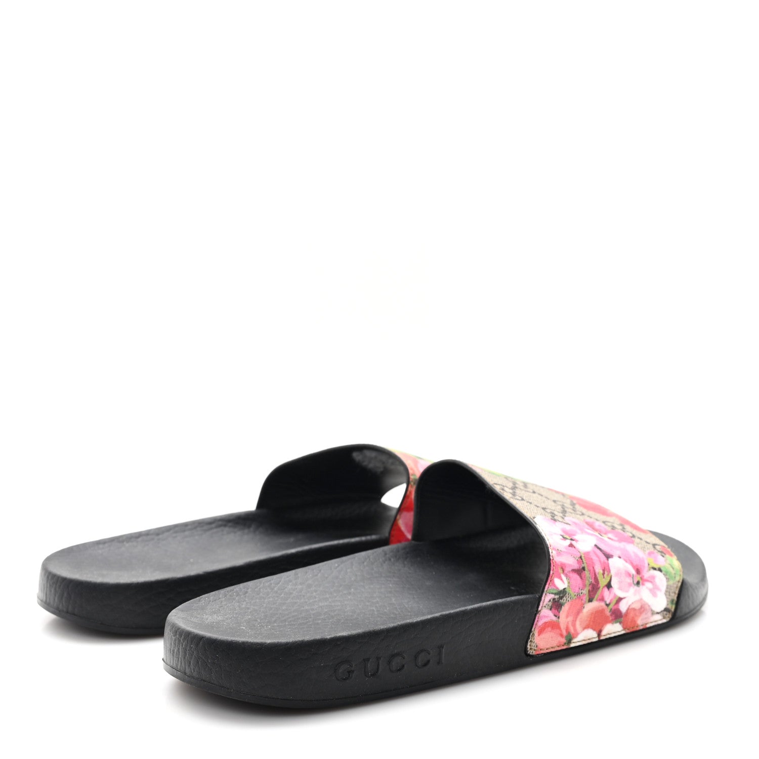 Gucci GG Supreme Monogram Blooms Slide Sandals 38 Beige Multicolor 5 of 9