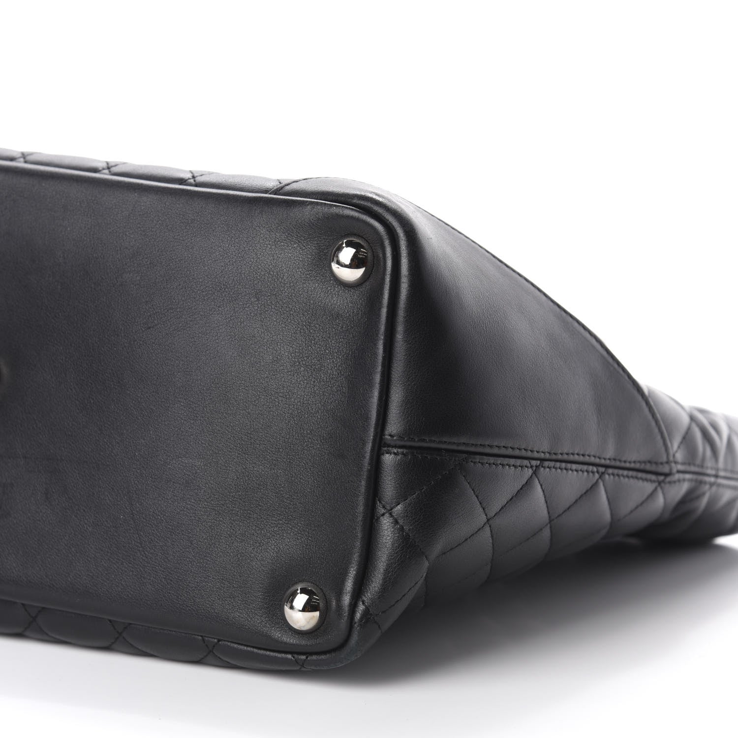 Chanel Calfskin Quilted Large Cambon Tote Black White 7 of 10