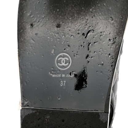 Chanel Lambskin Quilted Velcro Dad Sandals 37 So Black 8 of 9
