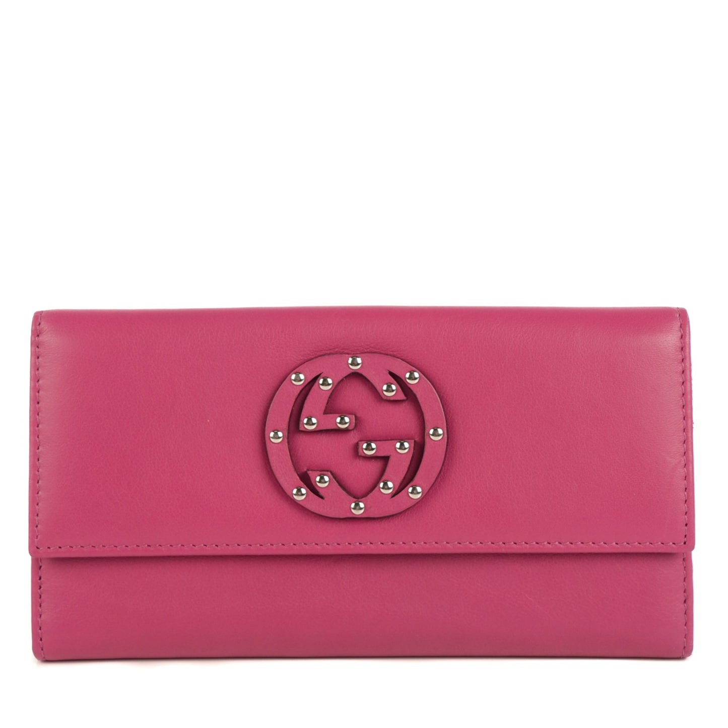 Calfskin Studded Soho Continental Wallet Peonia Flower