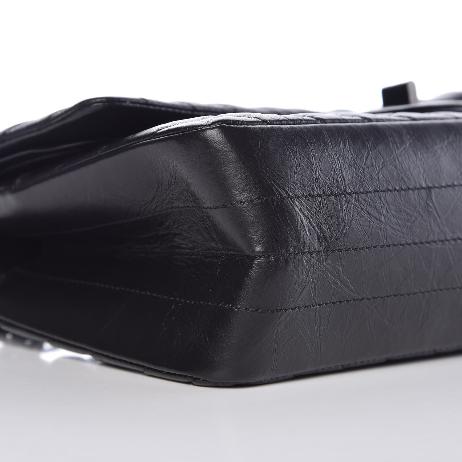 Chanel Aged Calfskin Chevron Quilted 2.55 Reissue 225 Flap So Black 9 of 11