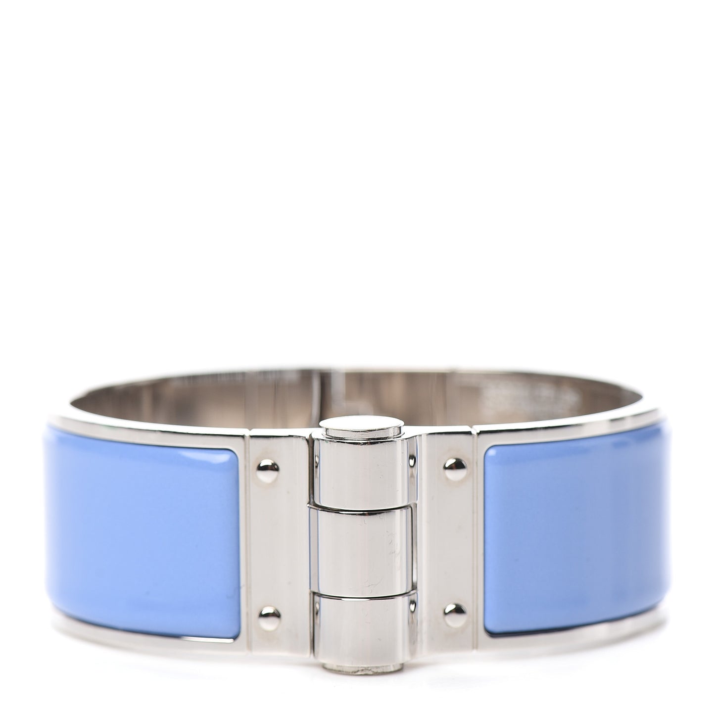 Enamel Charniere Uni Wide Hinged Bracelet M Bleu Lavande