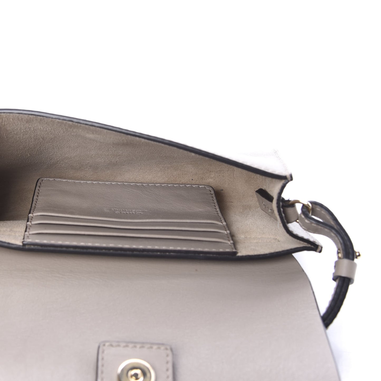 Suede Calfskin Mini Faye Shoulder Bag Motty Grey