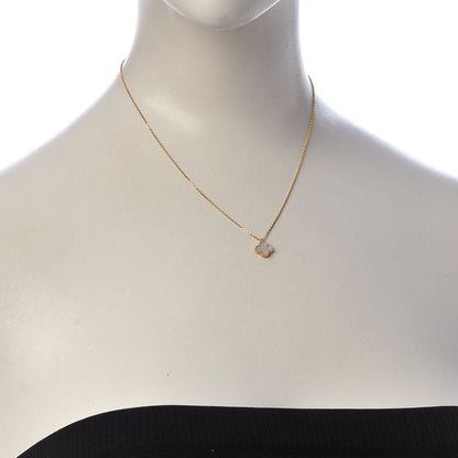 Van Cleef & Arpels 18K Yellow Gold Mother of Pearl Sweet Alhambra Pendant Necklace 2 of 8