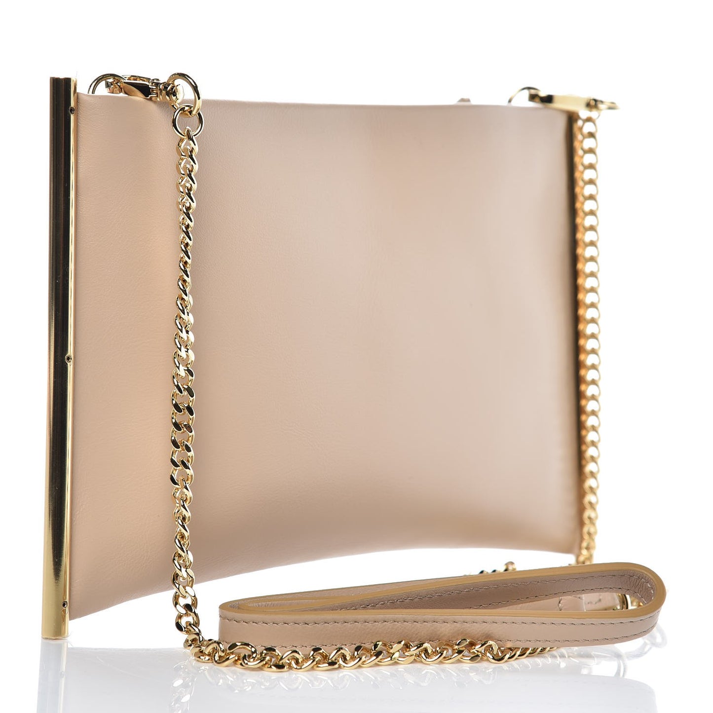Calfskin Mini Roy Chain Pouch Pearl Beige