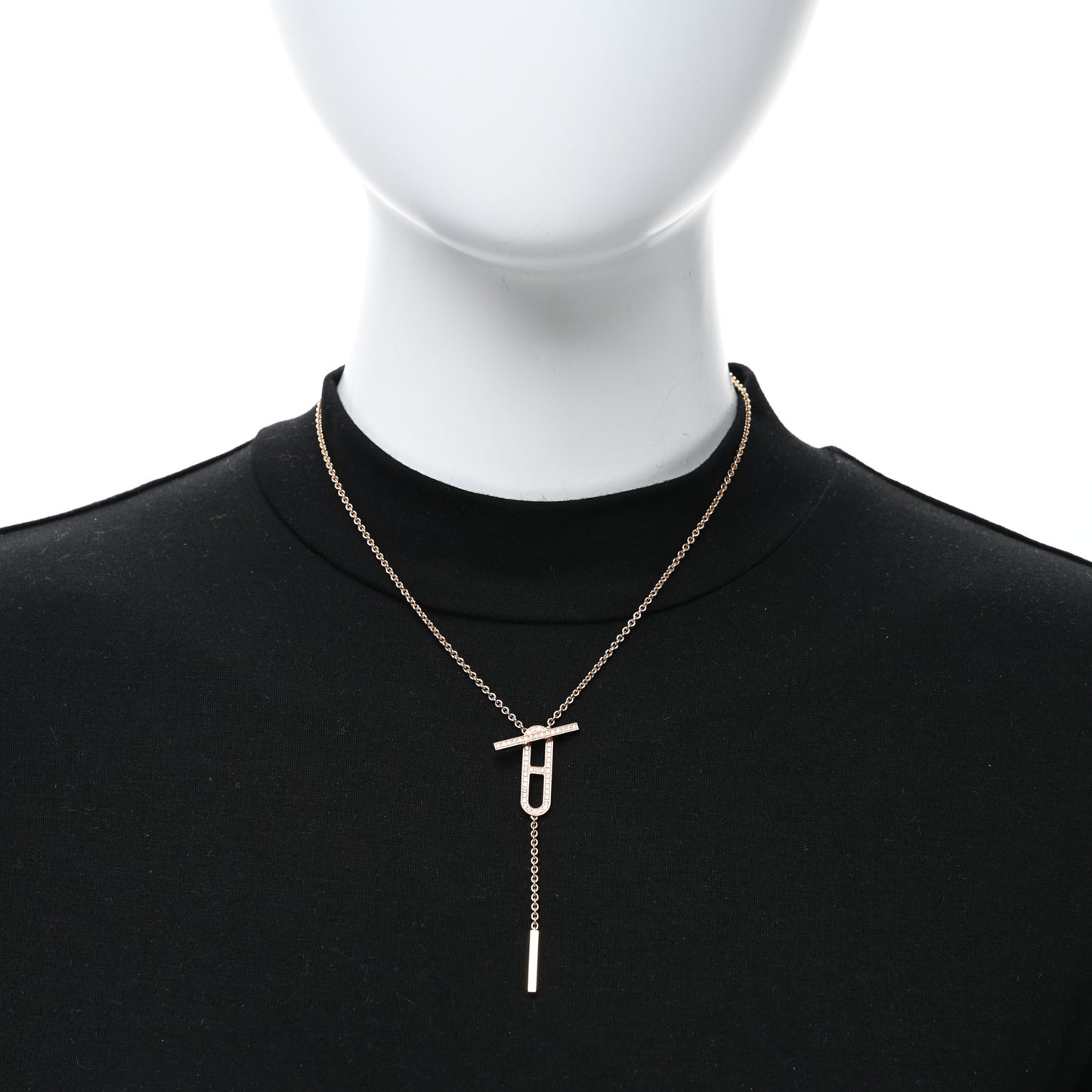 18K Rose Gold Diamond PM Ever Chaine D'Ancre Necklace ST
