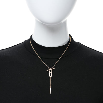 Hermes 18K Rose Gold Diamond PM Ever Chaine D'Ancre Necklace ST 2 of 5