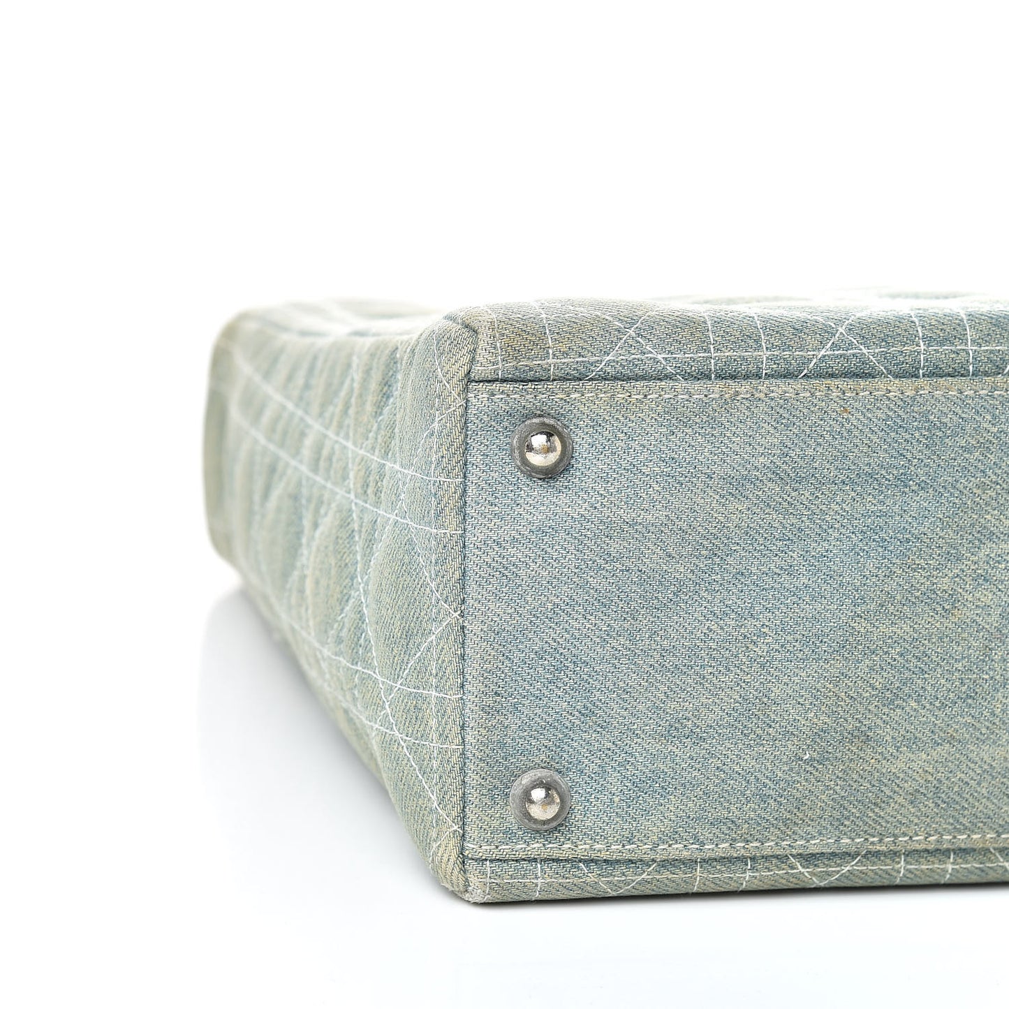 Denim Cannage Large Lady Dior Light Blue