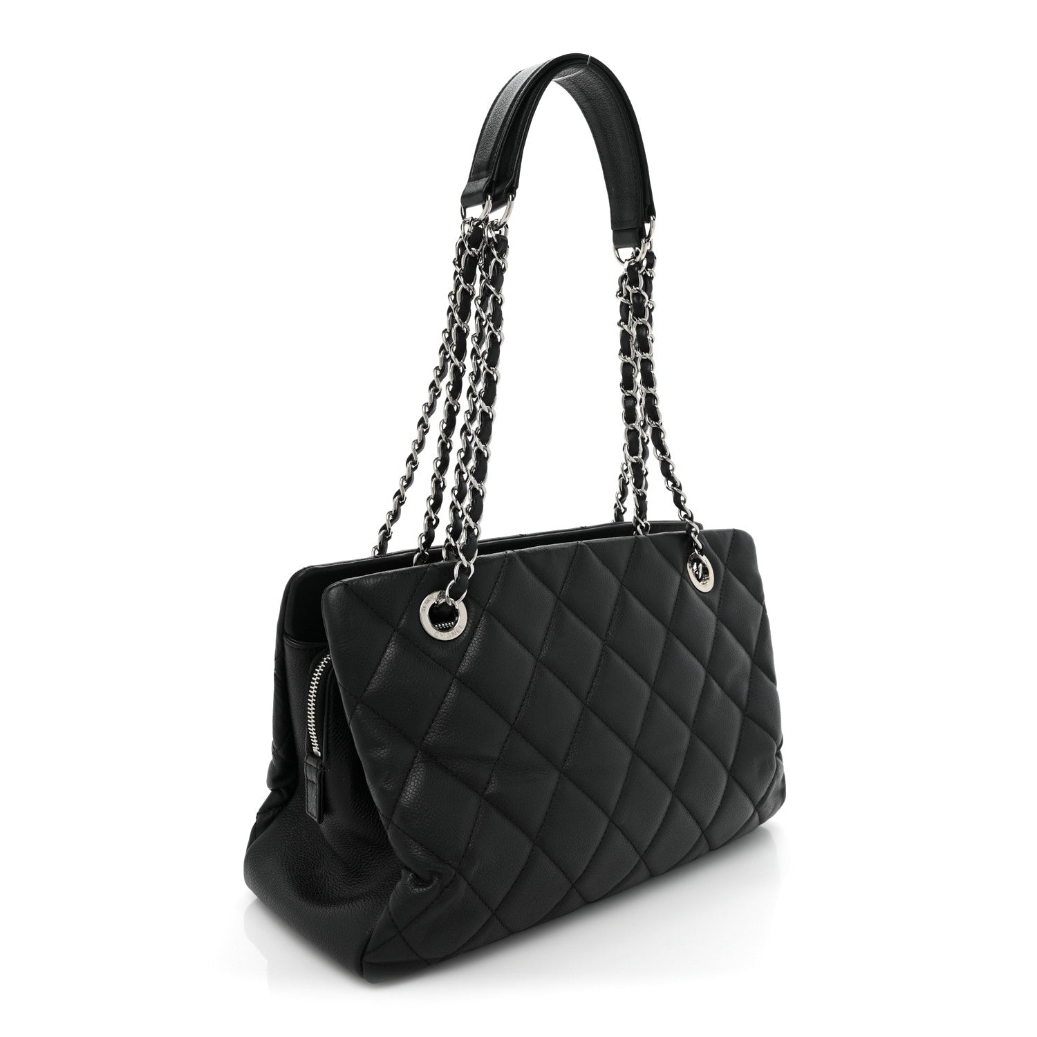 Chanel Caviar Quilted Timeless CC Shopping Tote Black 3 of 18