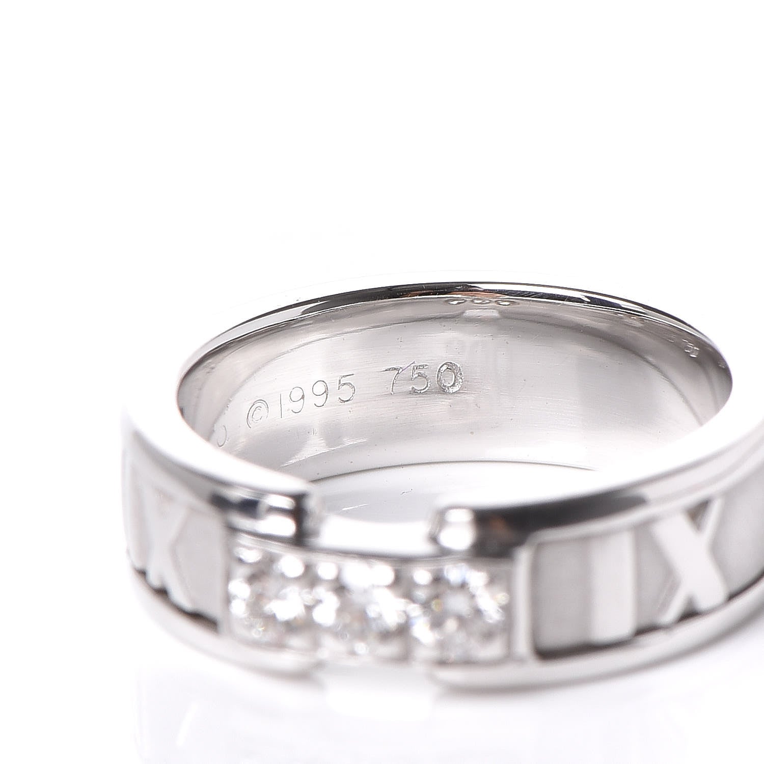 Tiffany 18K White Gold Diamond Atlas Ring 47 4 5 of 6