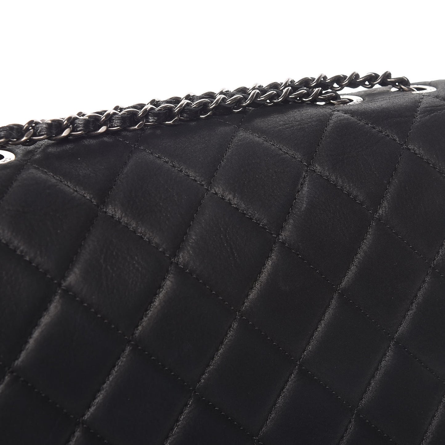 Iridescent Calfskin Flap Black