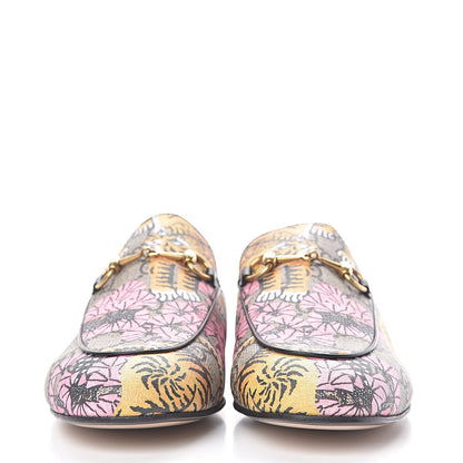 Gucci GG Supreme Monogram Bengal Womens Princetown Slippers 38 Beige Crop Pink 2 of 10