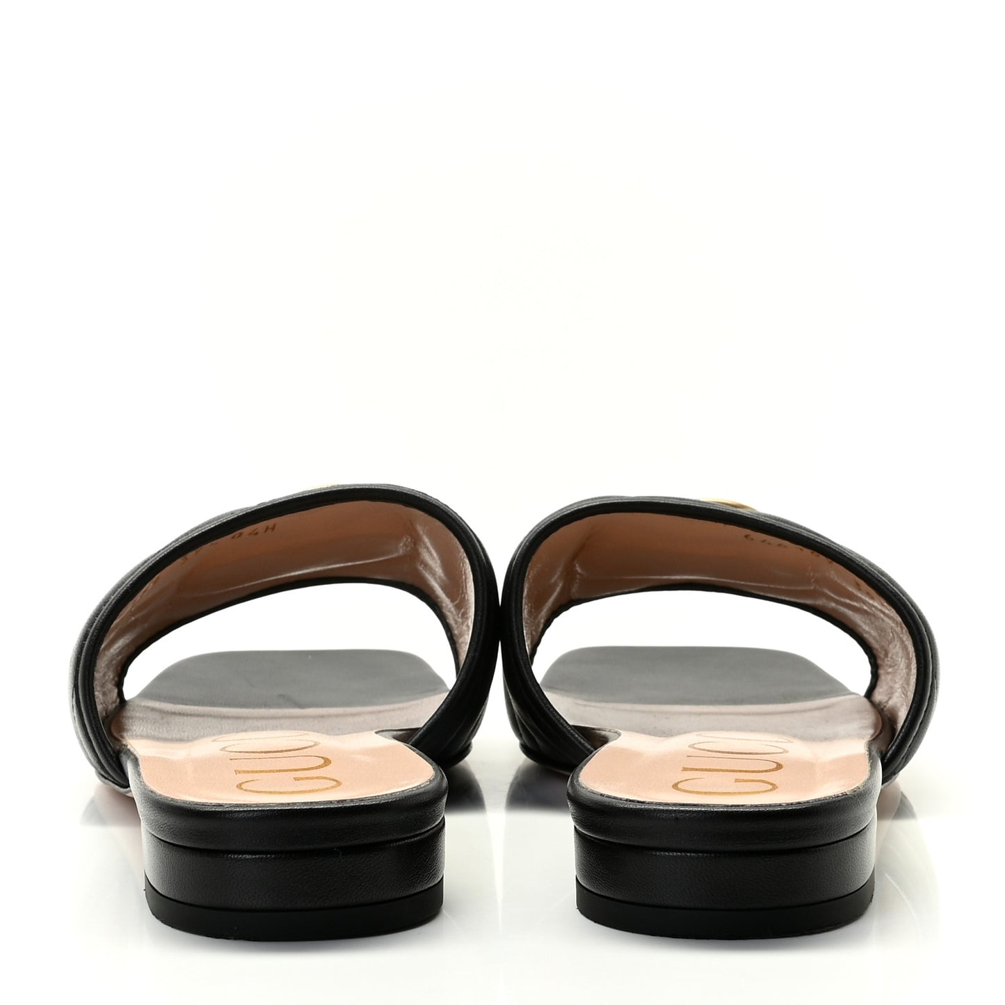 Nappa Matelasse GG Marmont Flat Slide Sandals 39.5 Black