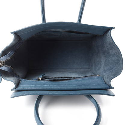 Celine Drummed Calfskin Micro Luggage Slate 5 of 9