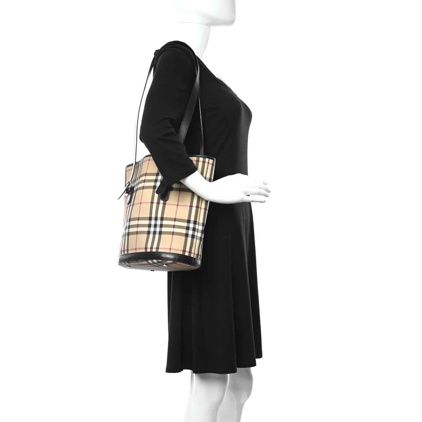 House Check Bucket Bag Black