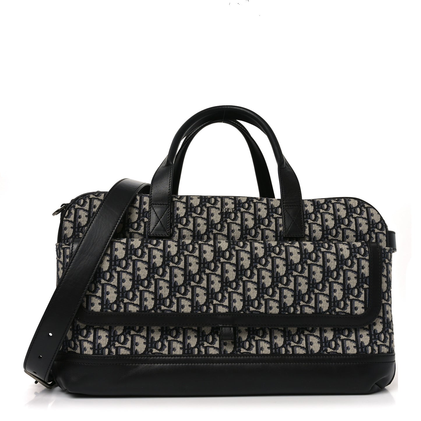 Oblique Calfskin Hit The Road Pet Carrier Blue