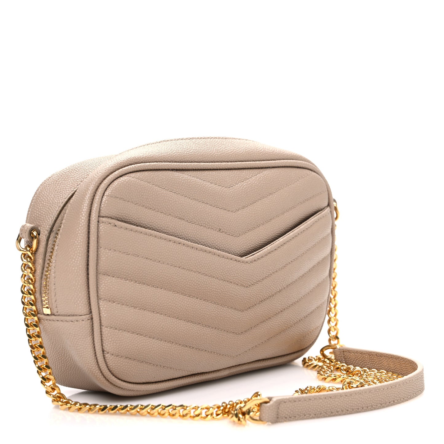 Grain De Poudre Matelasse Monogram Mini Lou Camera Bag Dark Beige