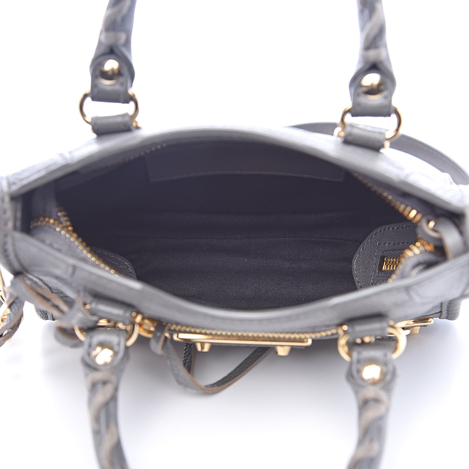 Balenciaga Chevre Gold Metallic Edge Hardware Nano City Gris Acier 5 of 9