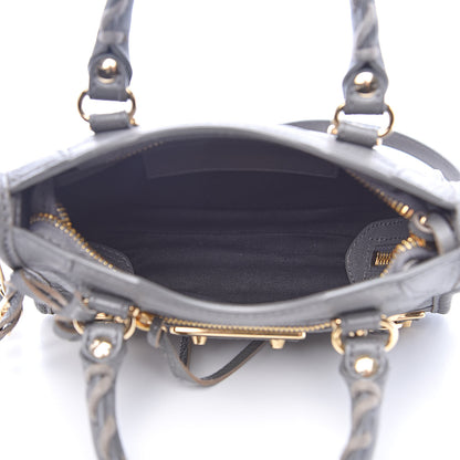 Balenciaga Chevre Gold Metallic Edge Hardware Nano City Gris Acier 5 of 9