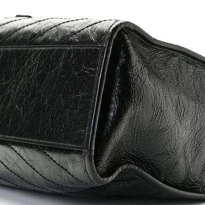 Saint Laurent Crinkled Calfskin Matelasse Monogram Niki Shoulder Bag Black 7 of 9