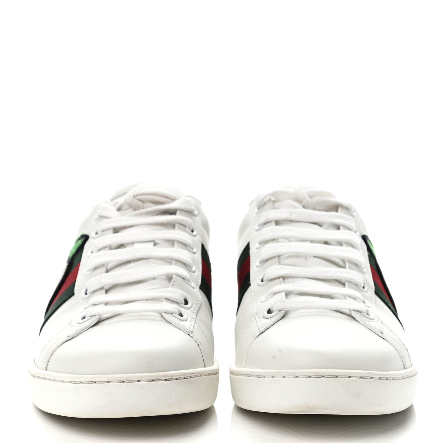 Calfskin Web GG Apple Embroidered Womens Ace Sneakers 37 White