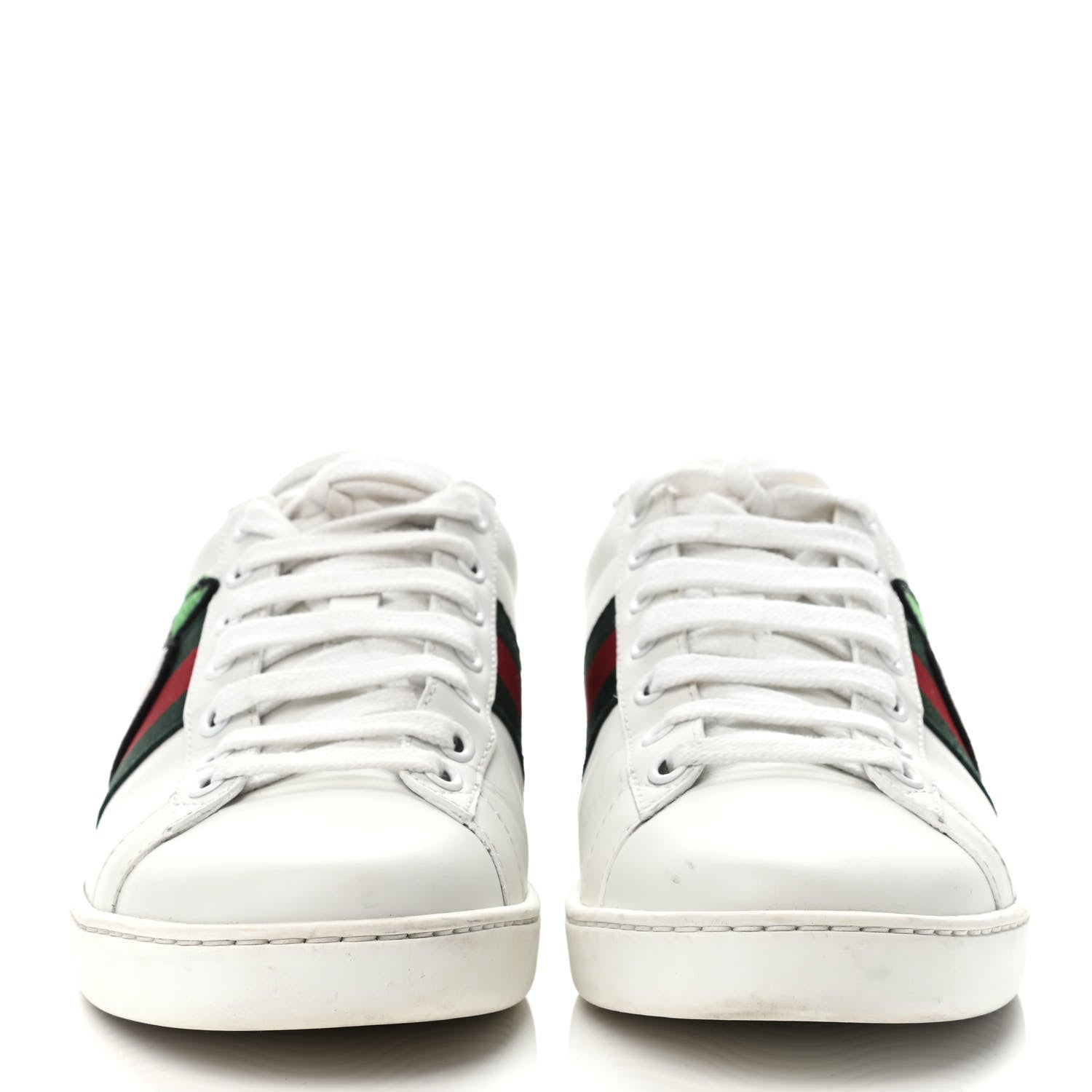 Gucci Calfskin Web GG Apple Embroidered Womens Ace Sneakers 37 White 2 of 5