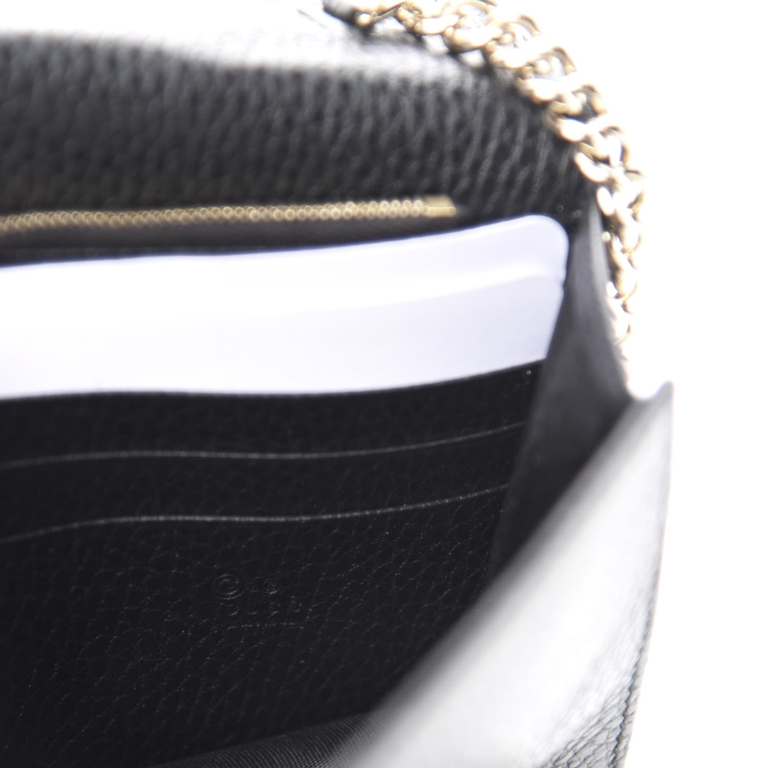Gucci Dollar Calfskin Interlocking G Chain Wallet Black 8 of 11