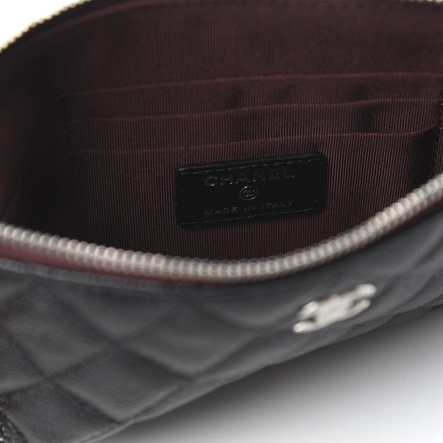 Caviar Quilted Small Pouch Black