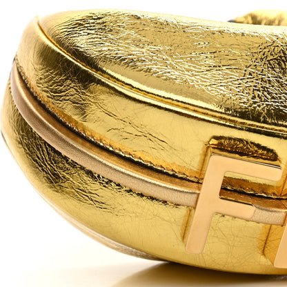 Fendi Rock Millenium Nano Fendigraphy Hobo Charm Gold 9 of 10