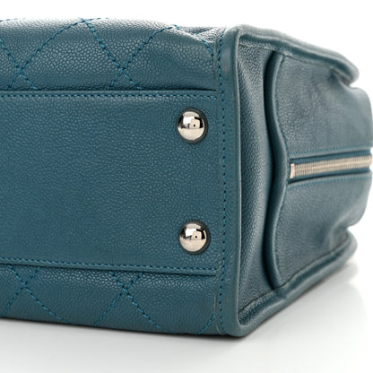 Chanel Caviar Quilted Deauville Bowling Bag Blue 10 of 13