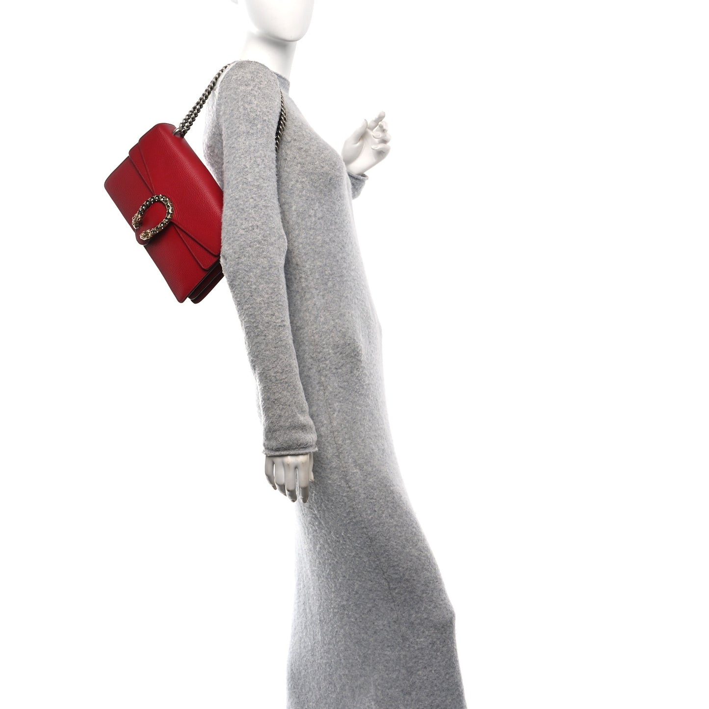 Dollar Calfskin Swarovski Crystal Small Dionysus Shoulder Bag Hibiscus Red