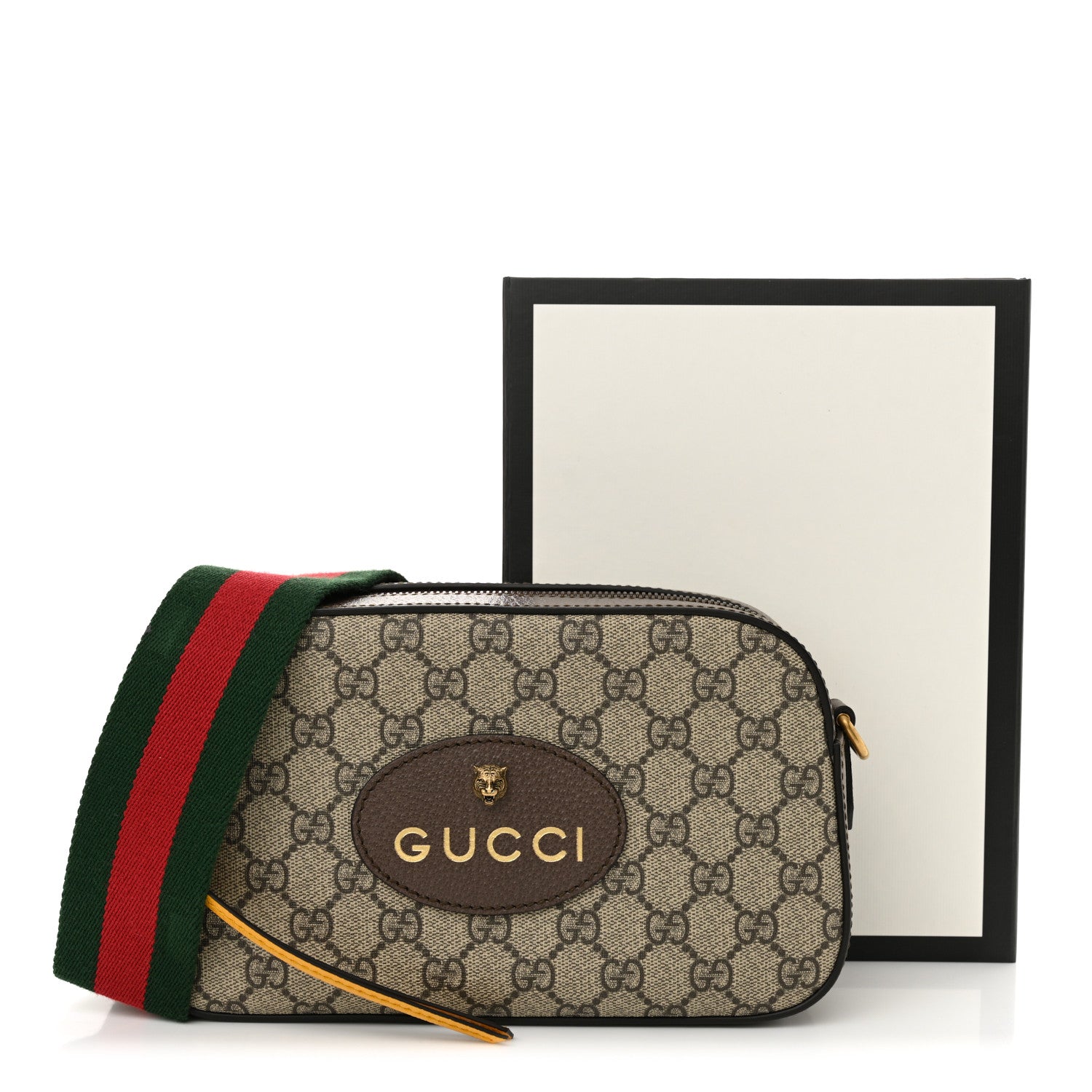 Gucci GG Supreme Monogram Web Neo Vintage Shoulder Bag Beige New Acero Crop 12 of 12