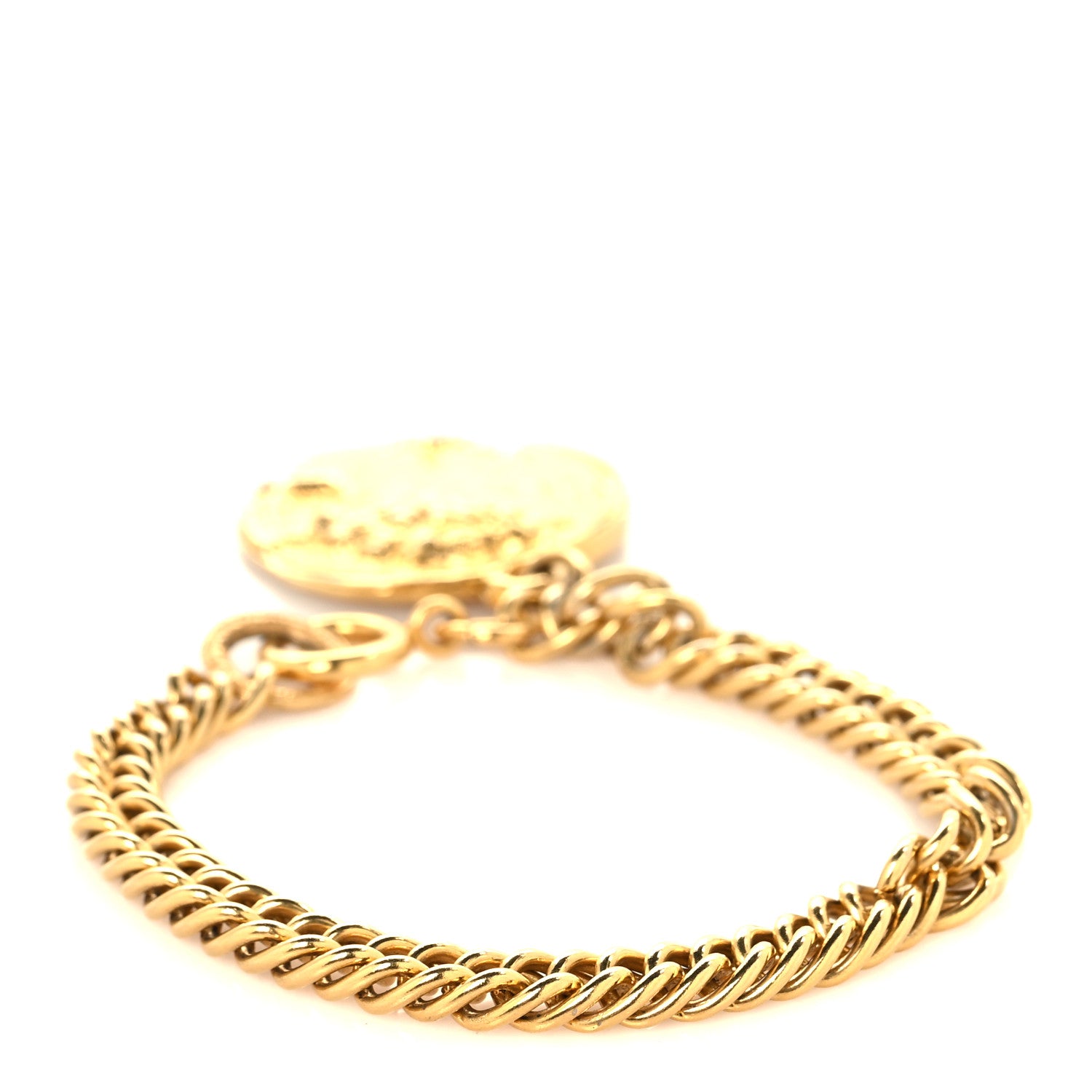 Chanel Metal Medallion Chain Bracelet Gold 3 of 4