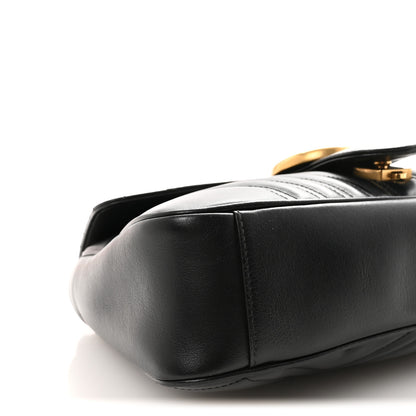 Gucci Calfskin Matelasse Medium GG Marmont Shoulder Bag Black 9 of 11