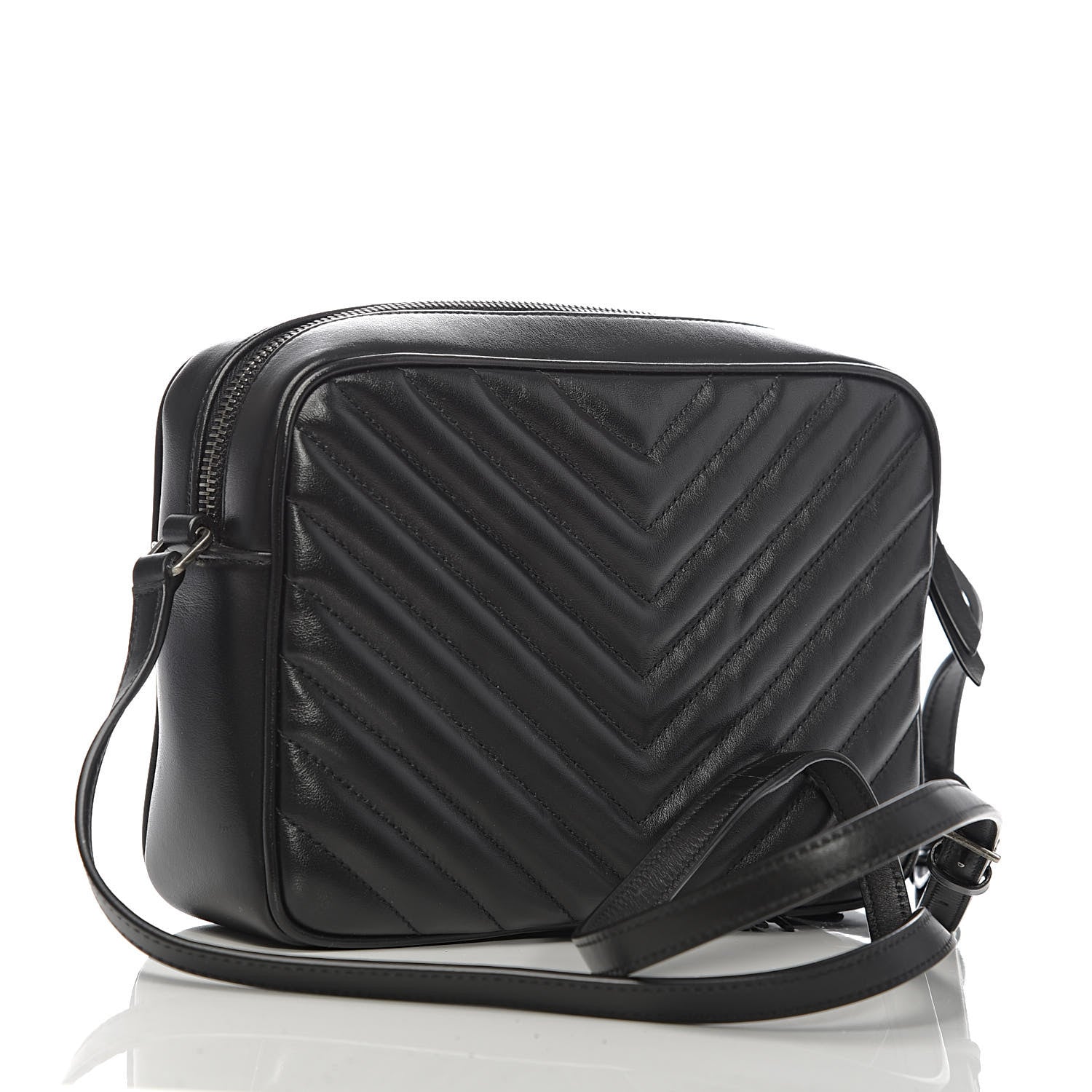 Saint Laurent Calfskin Matelasse Monogram Lou Camera Bag Black 3 of 10