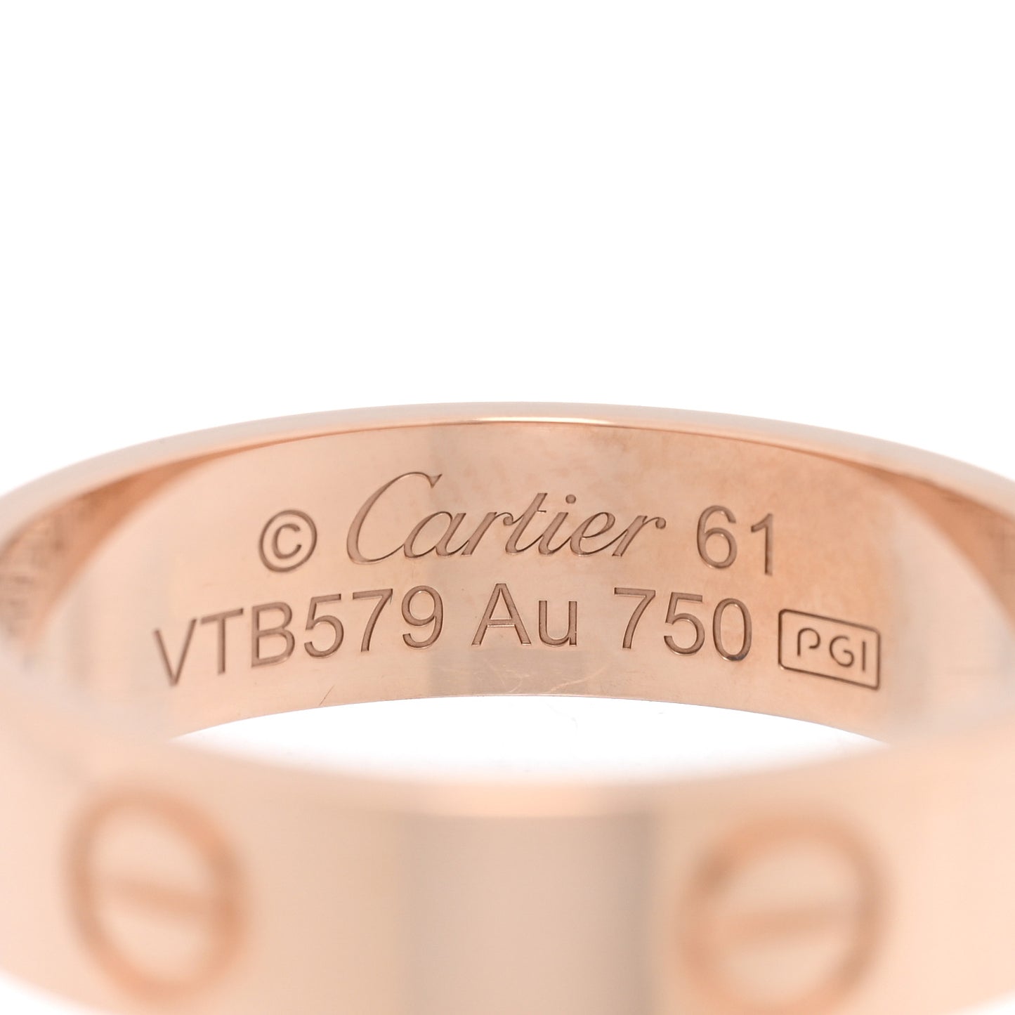 18K Pink Gold 5.5mm LOVE Ring 61 9.5