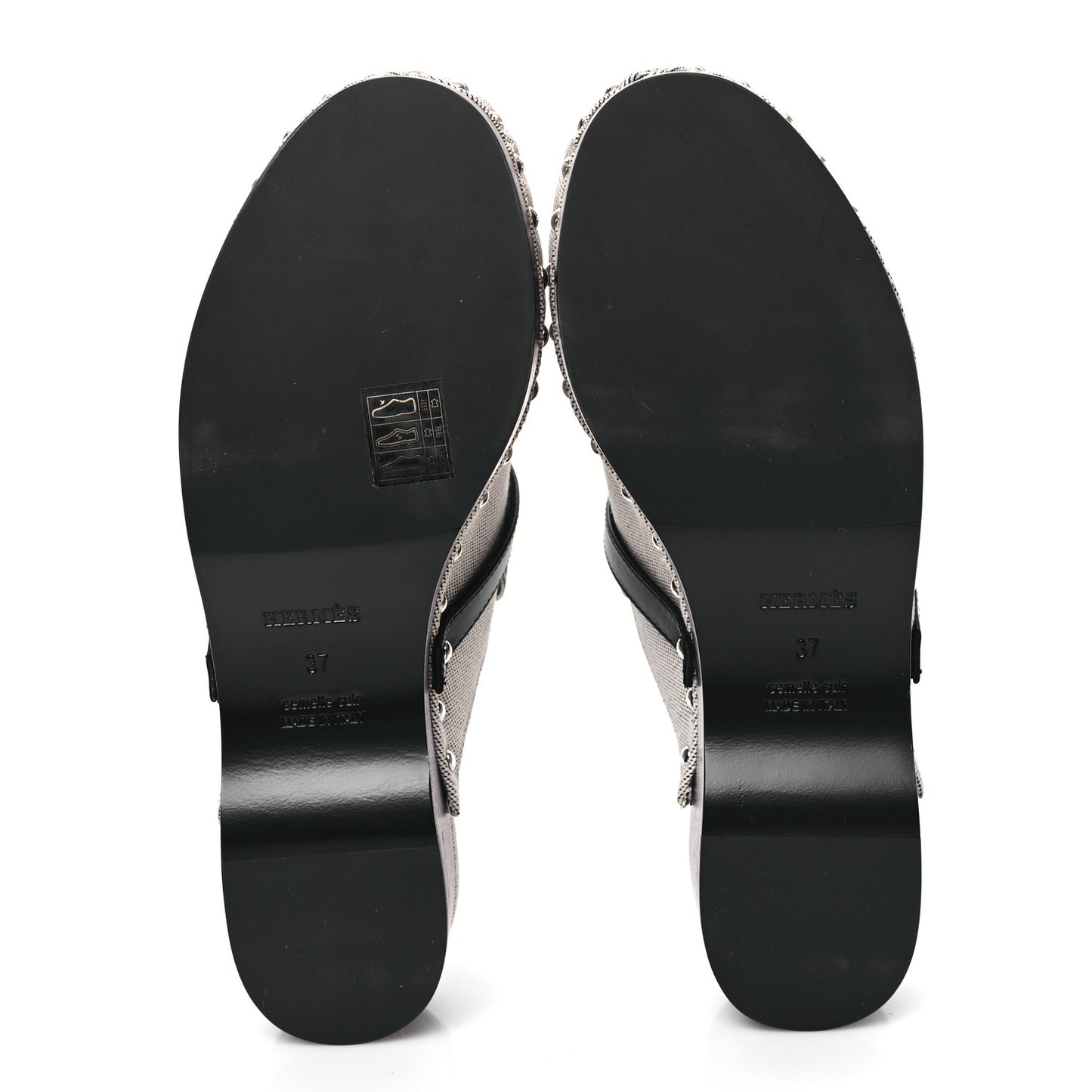 H Canvas Calfskin Carlotta Mules 37 Prunoir Black