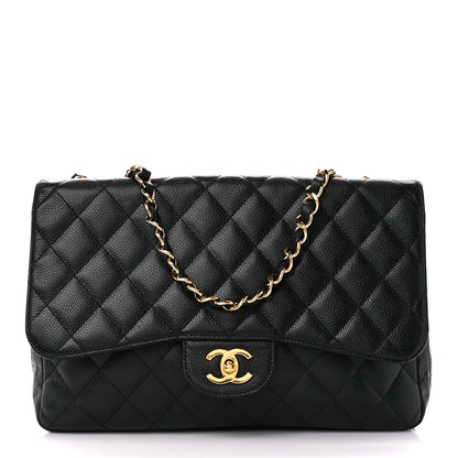 Chanel Caviar Quilted Jumbo Single Flap Black 1 of 12