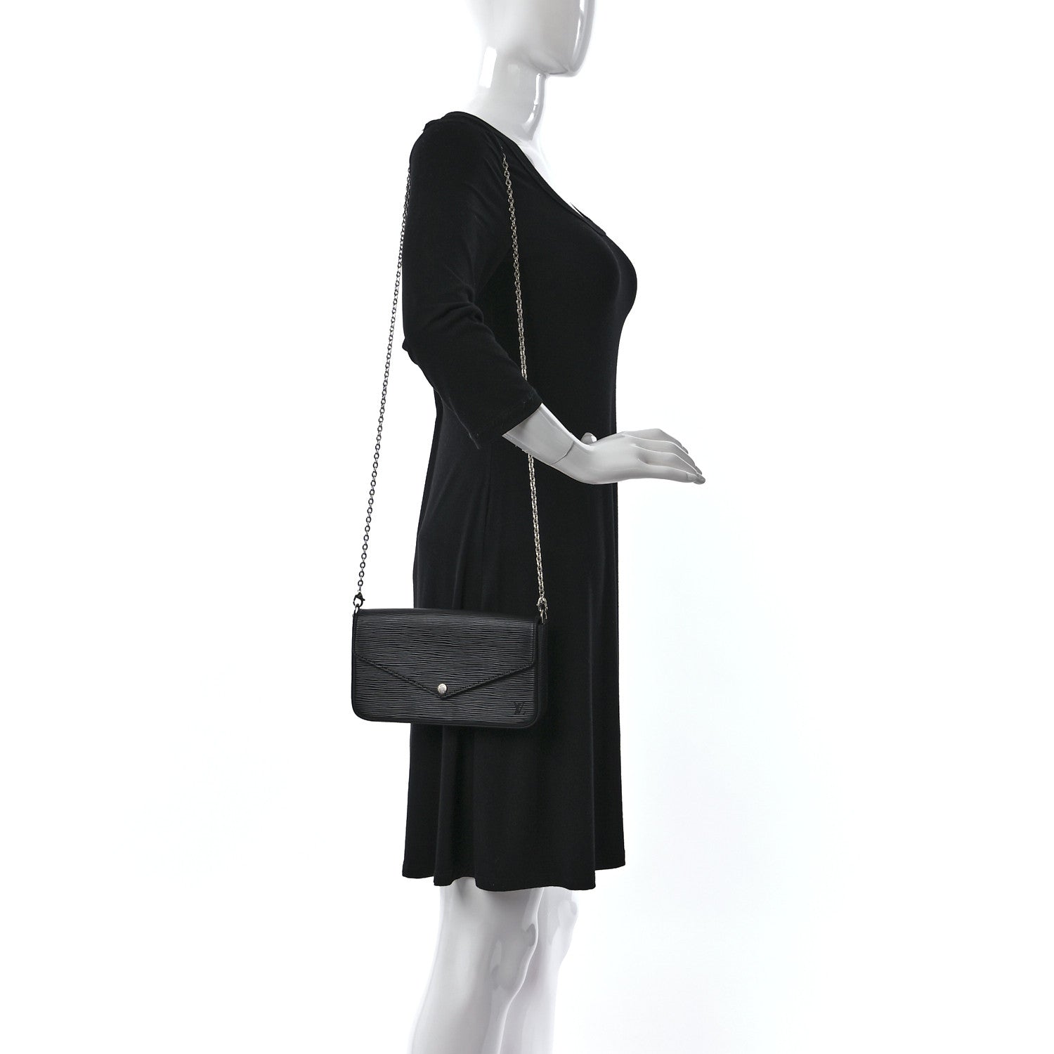 Louis Vuitton Epi Pochette Felicie Black 2 of 9