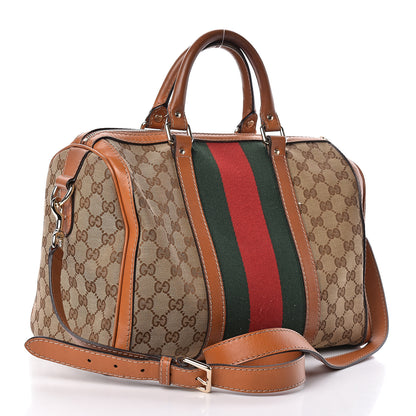 Gucci Monogram Vintage Web Medium Boston Tobacco 3 of 19