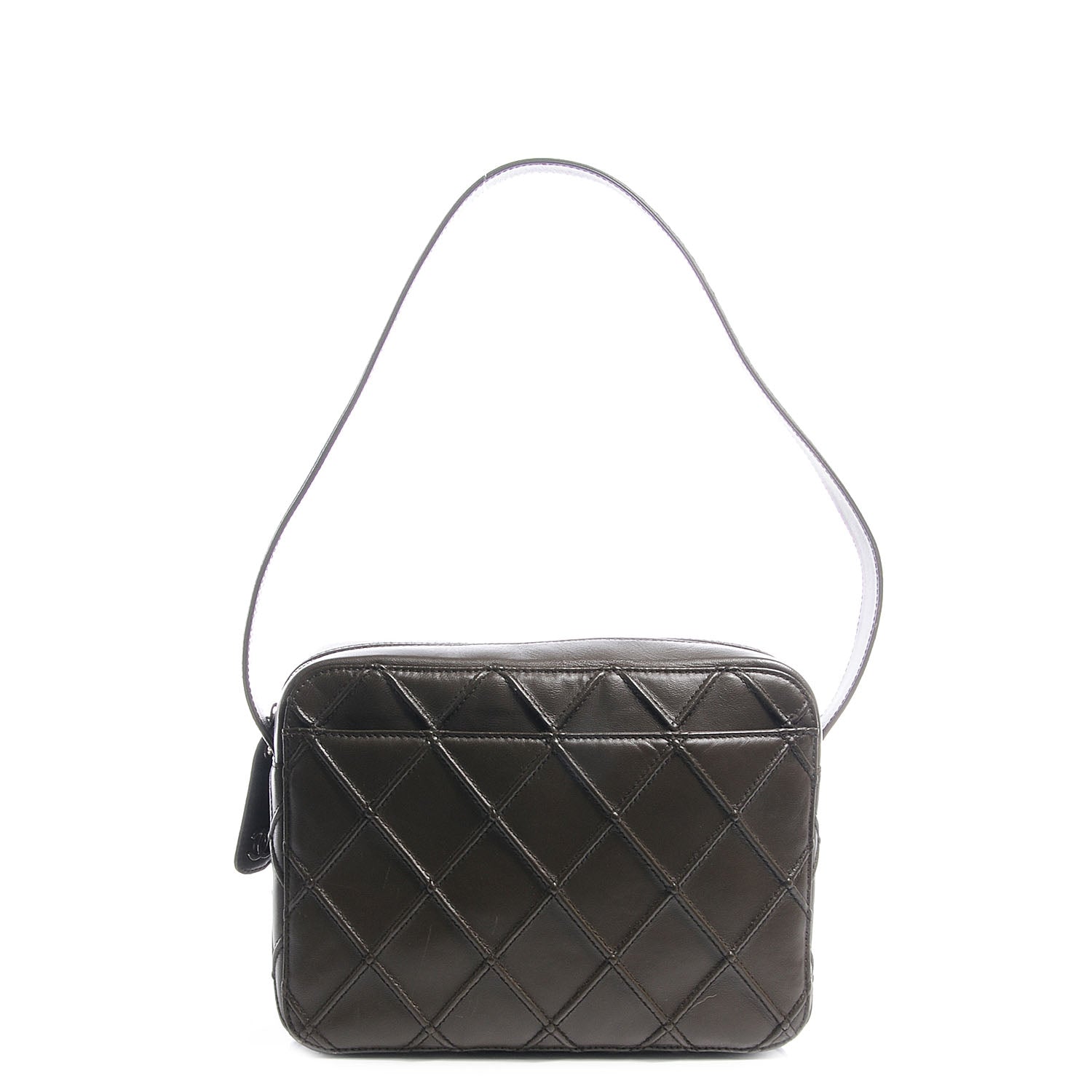 Chanel Lambskin Diamond Stitch Shoulder Bag Olive 1 of 8