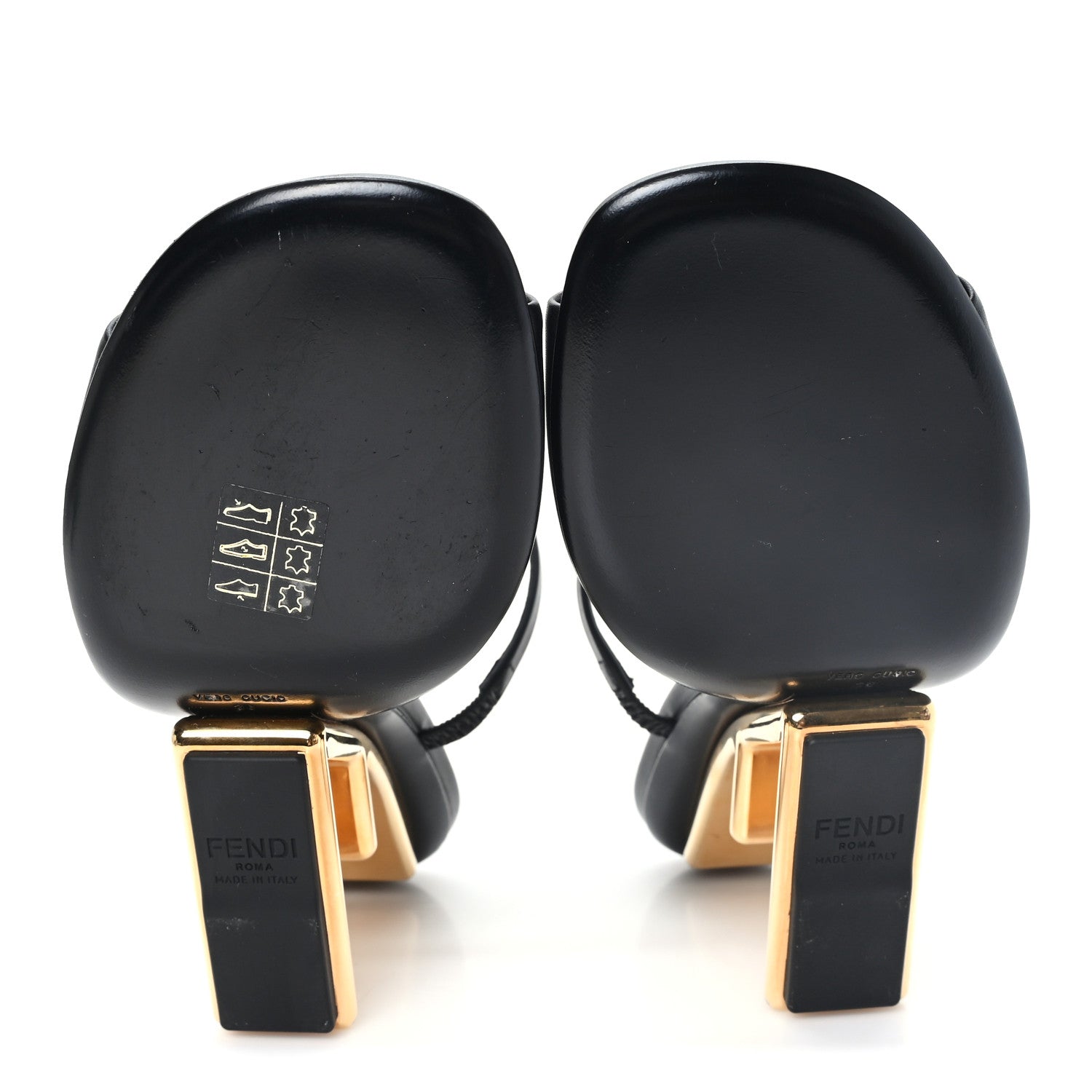 Fendi Calfskin Fendi First 95mm Slide Sandals 38 Black 6 of 9