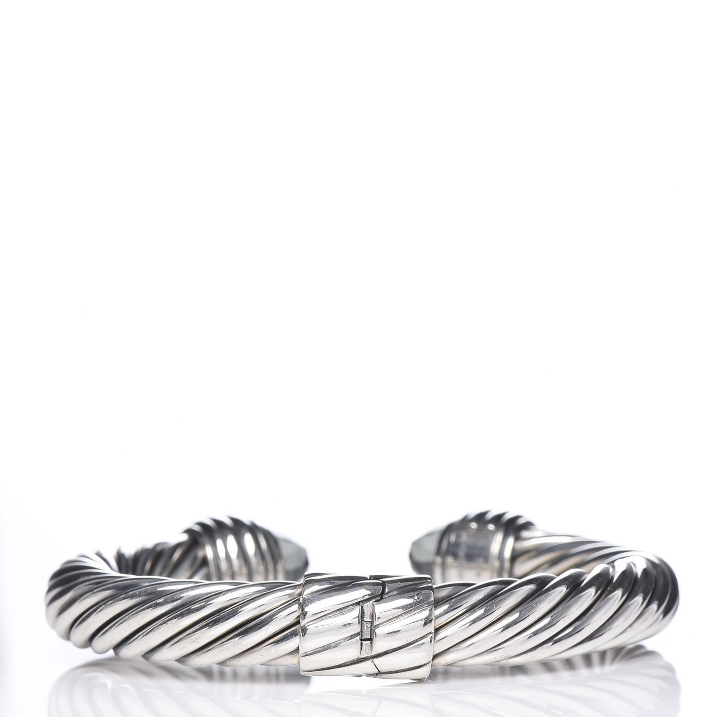 Sterling Silver Prasiolite 10mm Cable Classics Hinged Bracelet