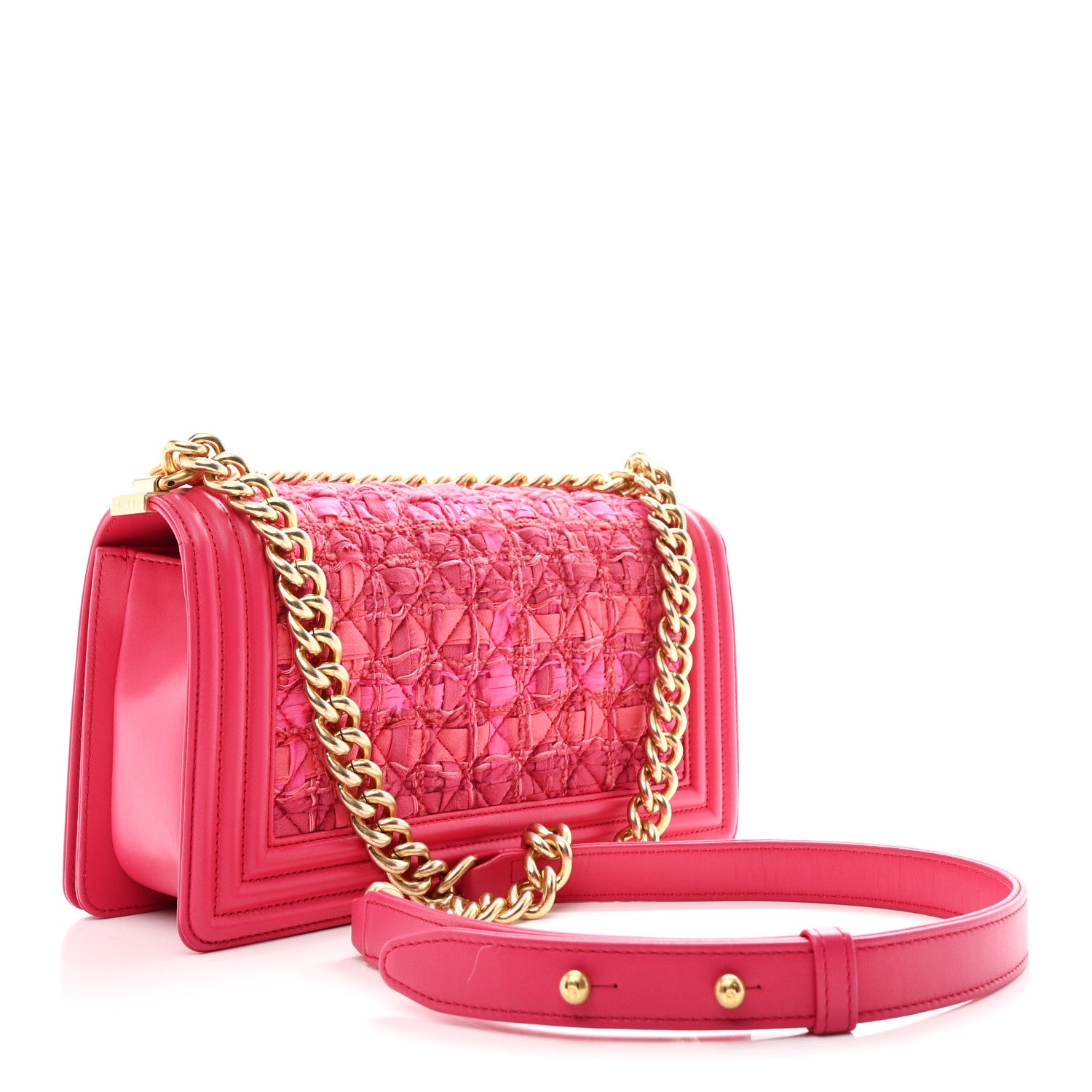 Chanel Lambskin Tweed Medium Boy Flap Fuchsia 3 of 10