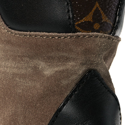 Louis Vuitton Suede Calfskin Monogram Laureate Platform Desert Boots 35.5 Taupe 18 of 19