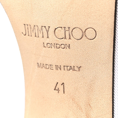 Jimmy Choo Grosgrain Asymmetric Mesh Fascinator Aveline 100 Bow Sandals 41 Latte 6 of 9